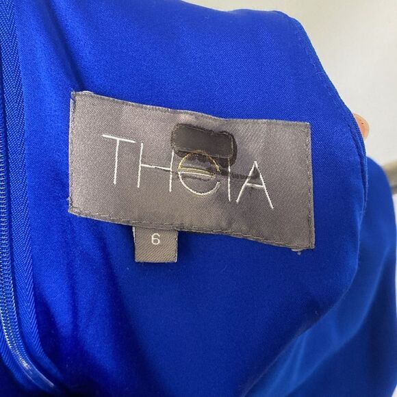 Theia Cobalt Smooth Mermaid Gown - Picture 9 of 14